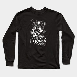 Old English Bulldog dog lover dog portrait Long Sleeve T-Shirt